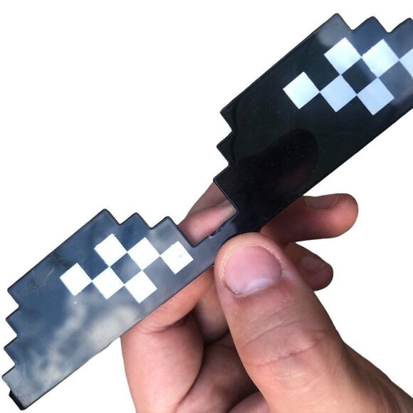 Funny 8 Bit Cartoon Glasses Black - Picture 13 of 13